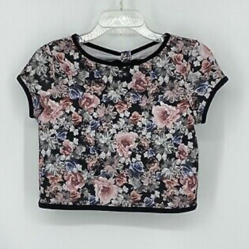 Floral Top With Back Cut Outs